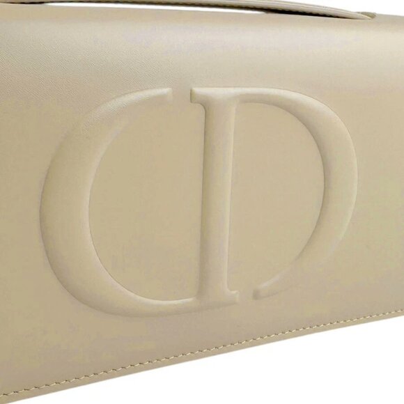 Auth Christian Dior Chain Shoulder Bag Beige/Gold Leather/Metal - z4382 - Picture 11 of 12